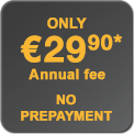 Only €29,90 Annual Fee  NO PREPAYMENT
